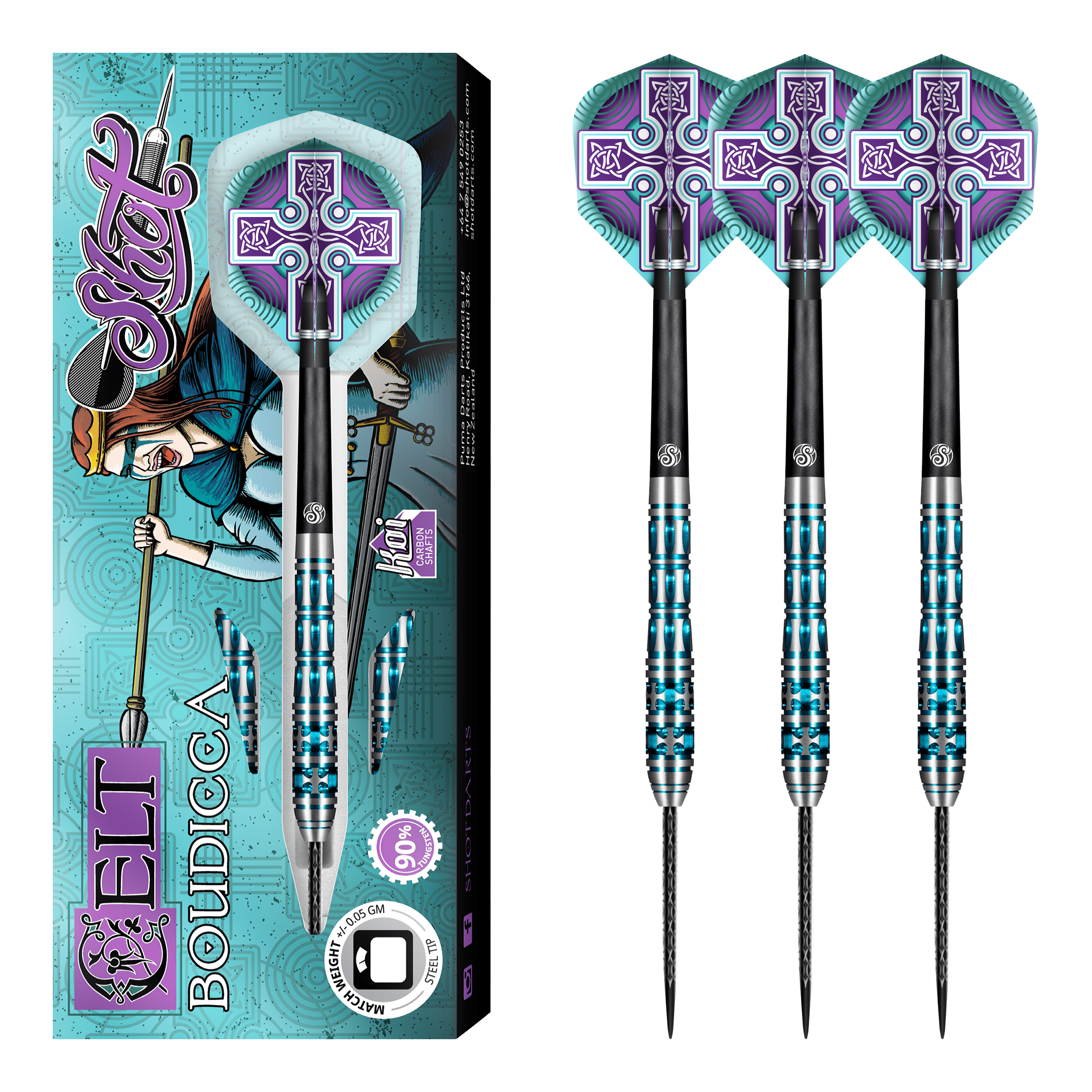 Fléchettes Tungstène 90% Celt Cernunnos - 25g, Pointe Acier | Design Celtique, Précision Professionnelle | Pour Tournois Et Loisirs