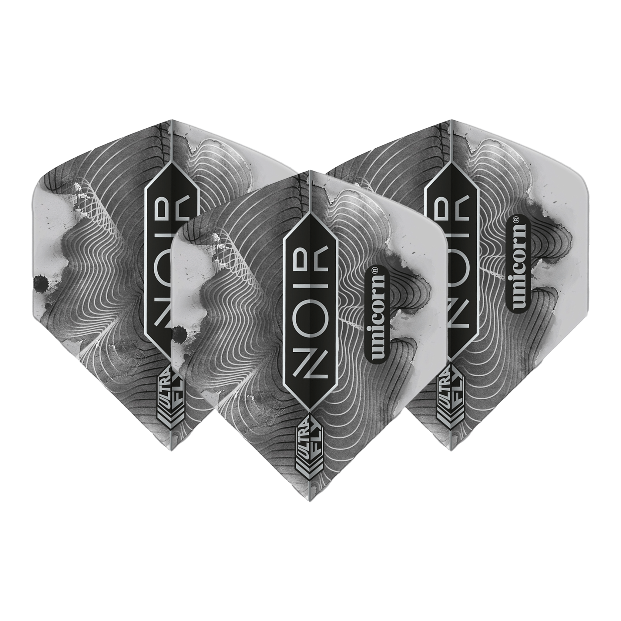 Unicorn Ultrafly Dart Flights | Design Noir | Forma AR Type 2 | Poliestere 75 Micron Ultra Durevole - Foto 10