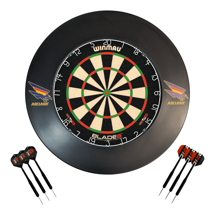 AFL Blade 6 Dartboard, Official AFL Surround & Darts - Complete Darts Set Blade 6 / Adelaide Crows Boards