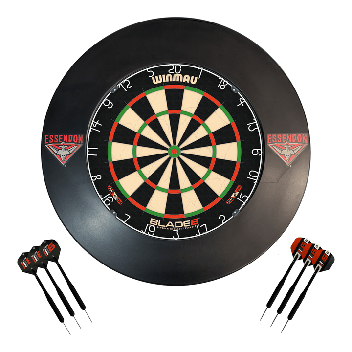 AFL Blade 6 Dartboard, Official AFL Surround & Darts - Complete Darts Set Blade 6 / Essendon Bombers Boards
