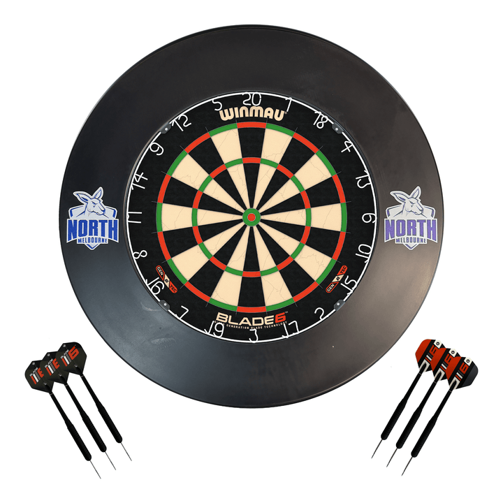 AFL Blade 6 Dartboard, Official AFL Surround & Darts - Complete Darts Set Blade 6 / North Melbourne Kangaroos Boards