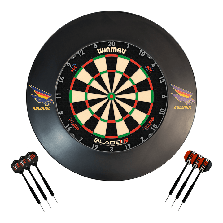 AFL Blade 6 Dartboard, Official AFL Surround & Darts - Complete Darts Set Blade 6 Triple Core / Adelaide Crows Boards