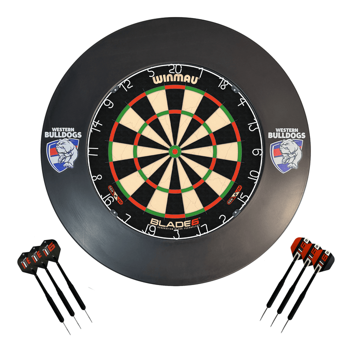 AFL Blade 6 Dartboard, Official AFL Surround & Darts - Complete Darts Set Blade 6 / Western Bulldogs Boards