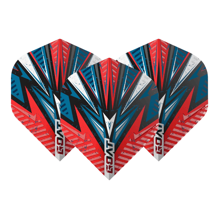 Goat Quarterback - Dart Flights Standard / Red & Blue Flights & Shafts