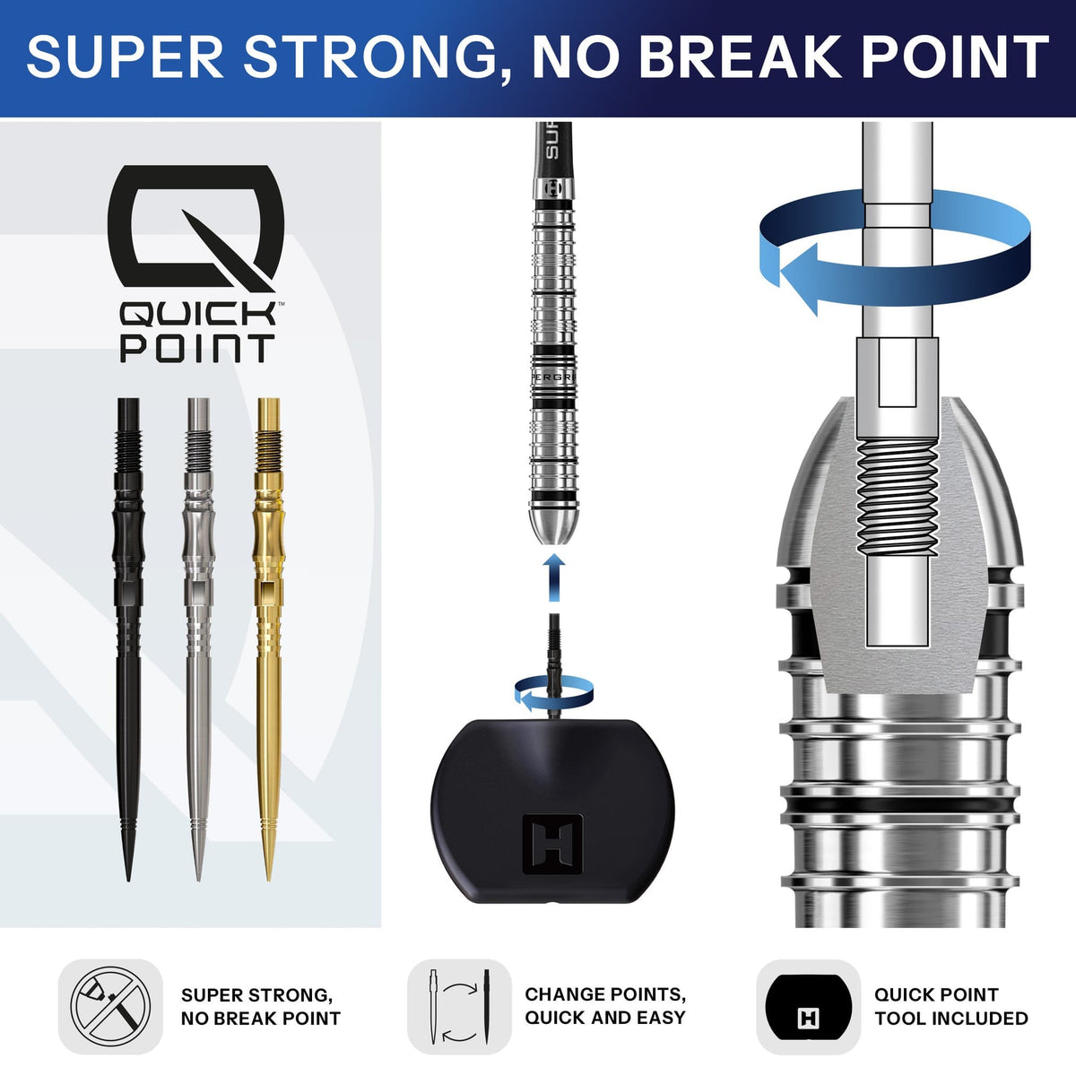 Harrows Axis Elite Series - Quick Point Dart Points Dart Points