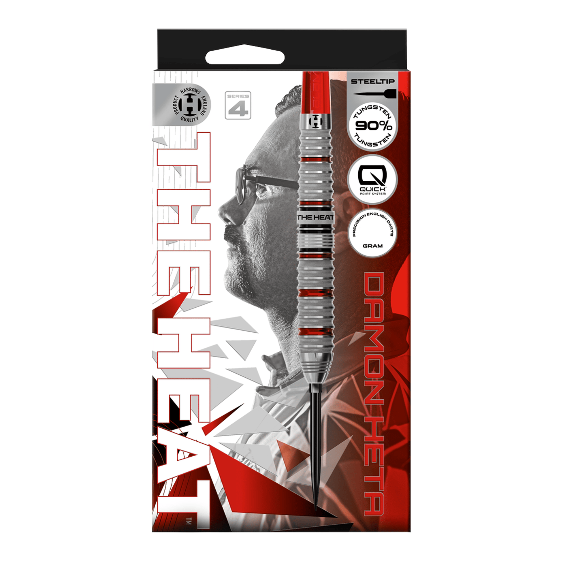Harrows Damon Heta Series 4 Quick Point - 90% Tungsten Steel Tip Darts Darts