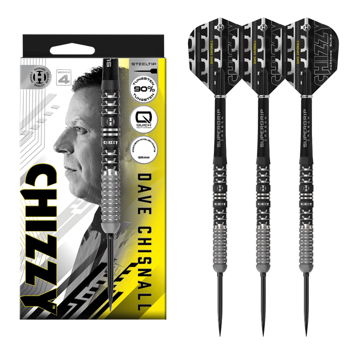 Harrows Dave Chisnall Chizzy Series 4 Quick Point - 90% Tungsten Steel Tip Darts 22 Grams Darts