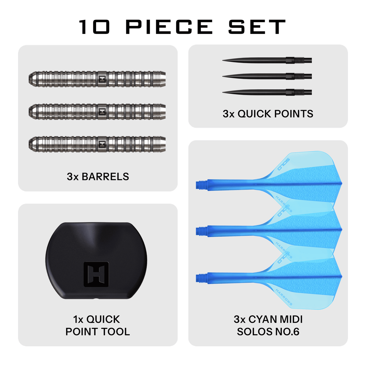 Harrows Flux Quick Point - Pro Tungsten Steel Tip Darts Darts