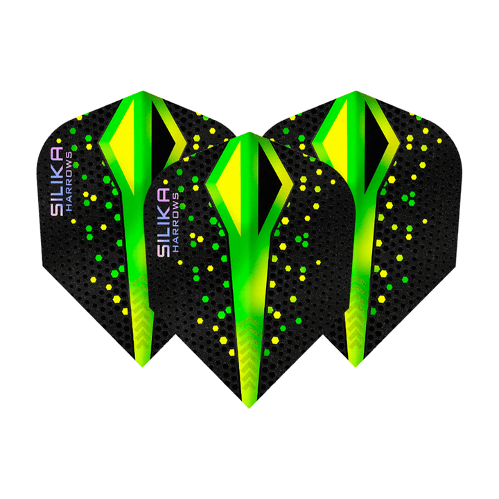 Harrows Silika Colourshift - Dart Flights No. 6 / Green Flights