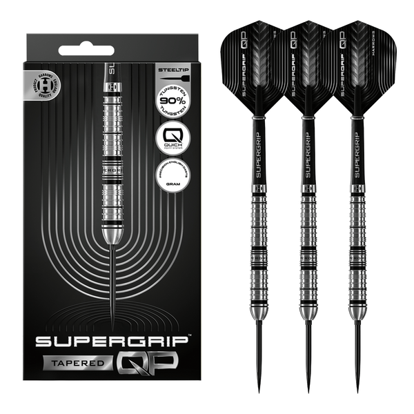 Harrows Supergrip Tapered Quick Point - 90% Tungsten Steel Tip Darts 22 Grams Darts