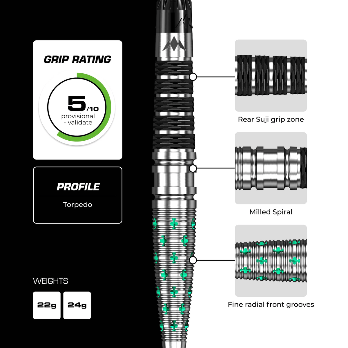 Mission Mantis R2.5 Rapid Point - 95% Tungsten Steel Tip Darts Darts