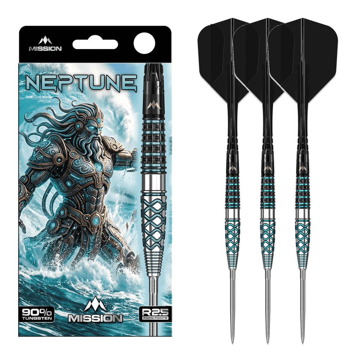 Mission Neptune R2.5 Rapid Point - 90% Tungsten Steel Tip Darts 21 Grams Darts