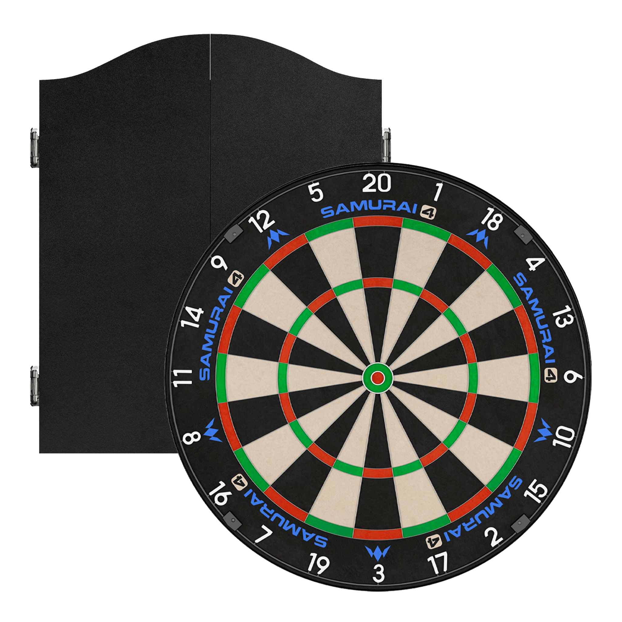 Mission Samurai 4 Dartboard & Cabinet Bundle Black Boards