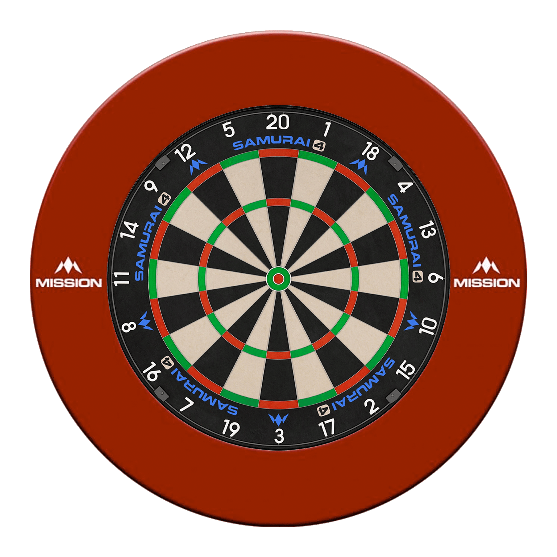 Mission Samurai 4 Dartboard & Surround Bundle Red Boards