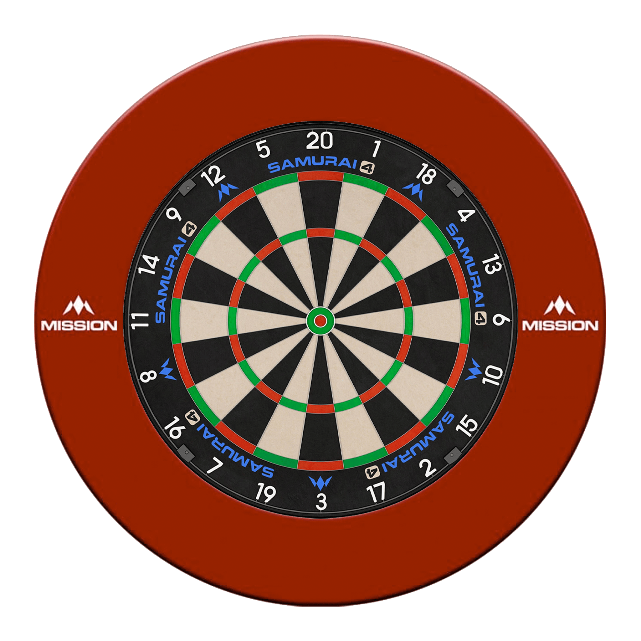 Mission Samurai 4 Dartboard & Surround Bundle Red Boards