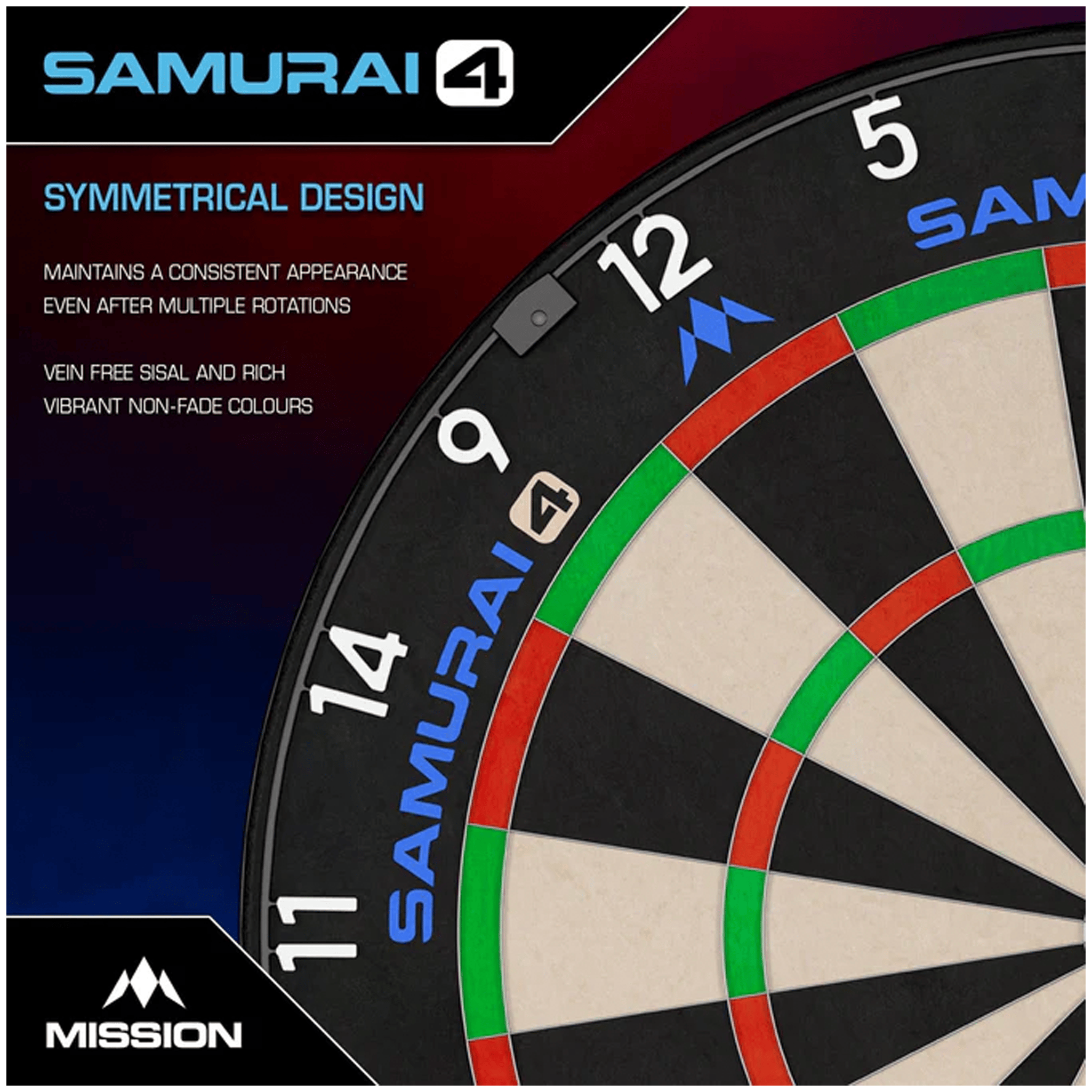 Mission Samurai 4 Dartboard, Surround & Torus Light Bundle Dartboard Bundles