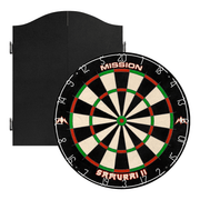 Mission Samurai II Dartboard & Cabinet Bundle Black Boards