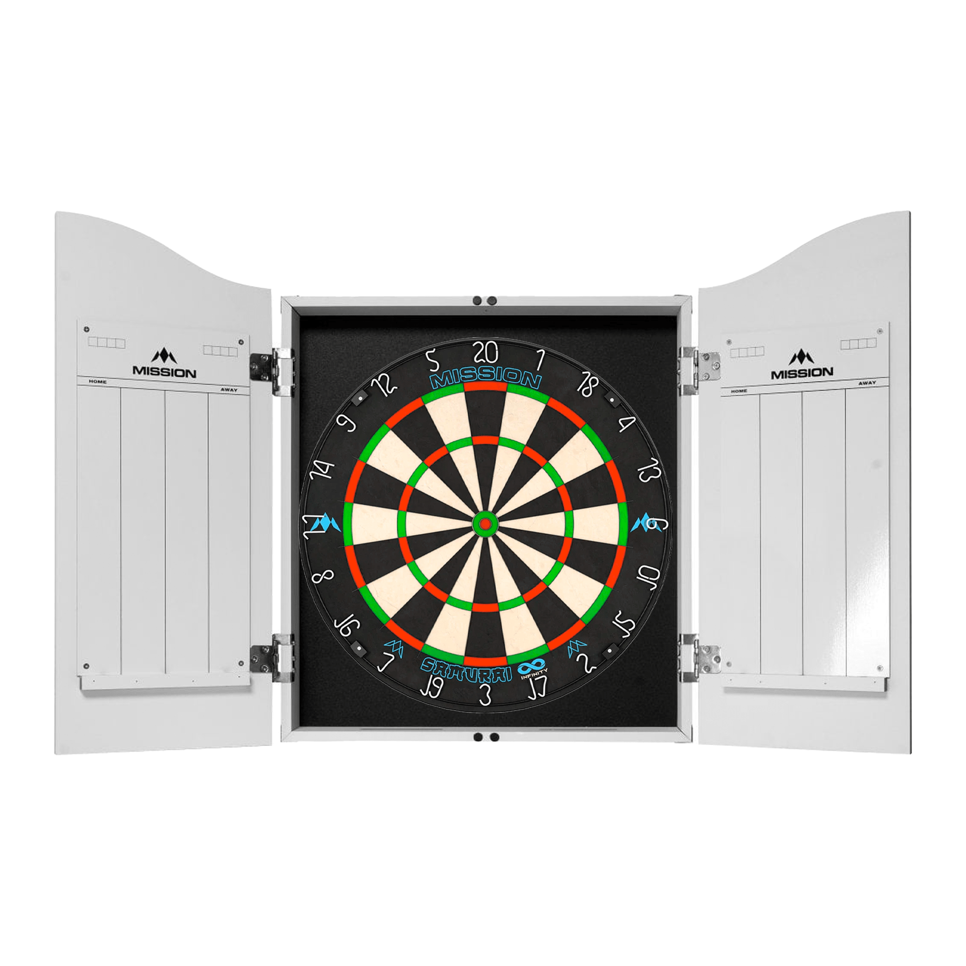 Mission Samurai Infinity Dartboard & Cabinet Bundle Boards