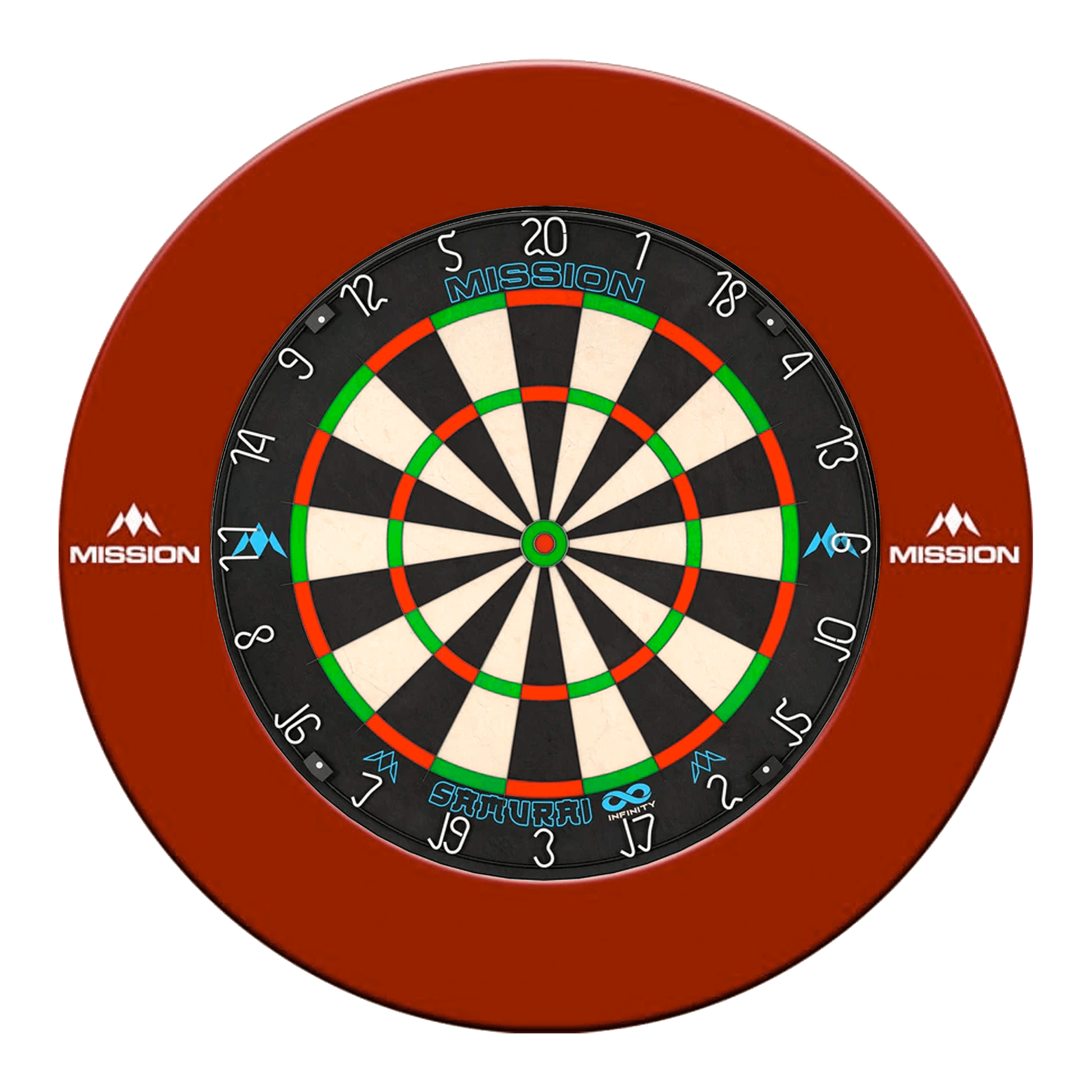 Mission Samurai Infinity Dartboard & Surround Bundle Red Boards