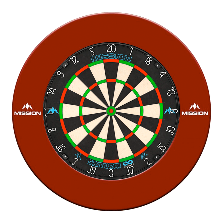 Mission Samurai Infinity Dartboard & Surround Bundle Red Boards