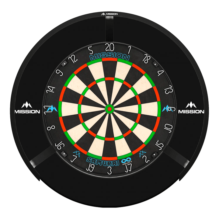 Mission Samurai Infinity Dartboard, Surround & Light Bundle Black / Torus 270 Boards