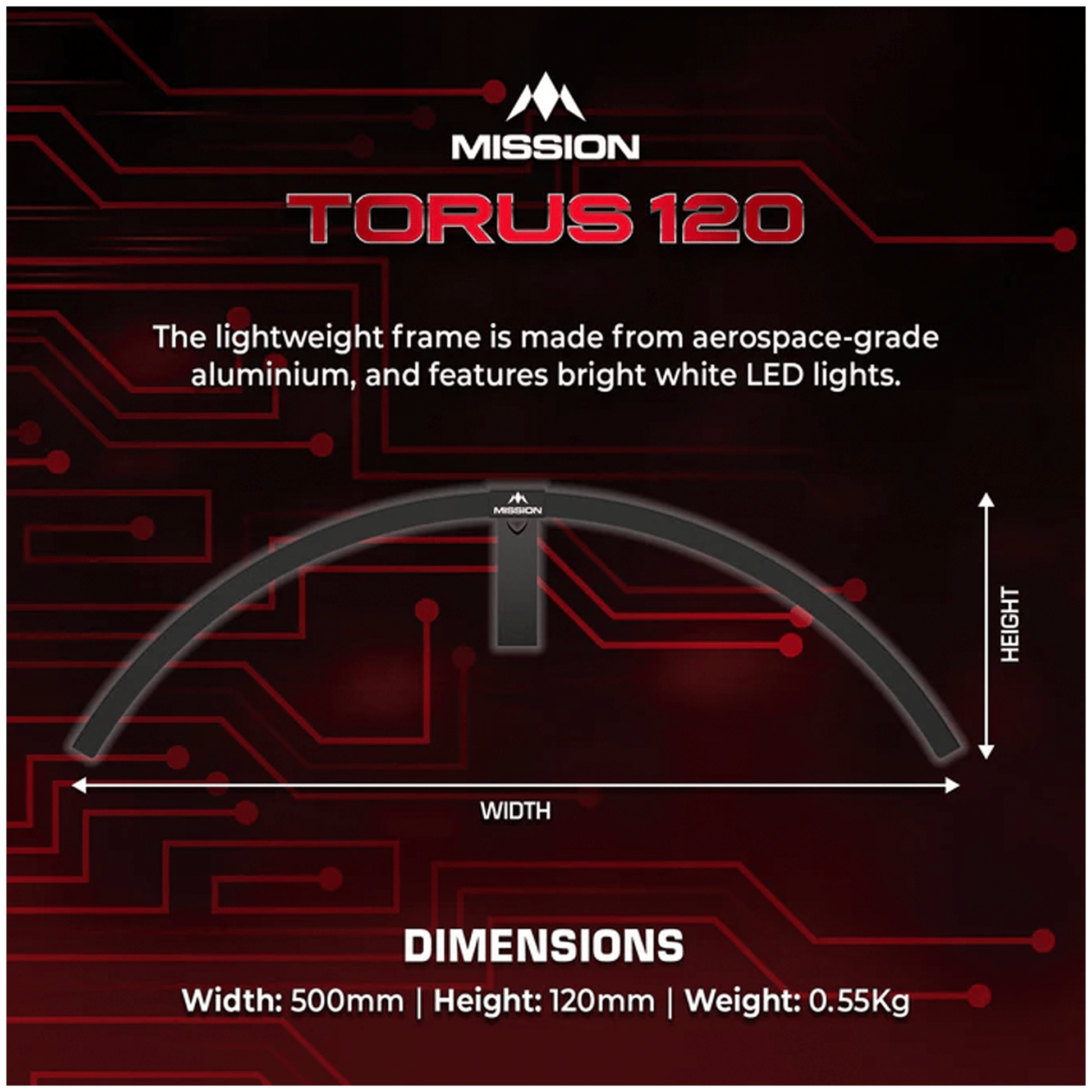 Mission Torus 120 - LED Dartboard Light Boards