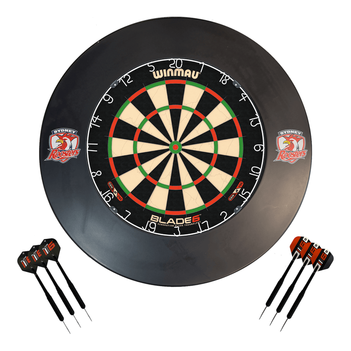 NRL Blade 6 Dartboard, Official NRL Surround & Darts - Complete Darts Set Boards