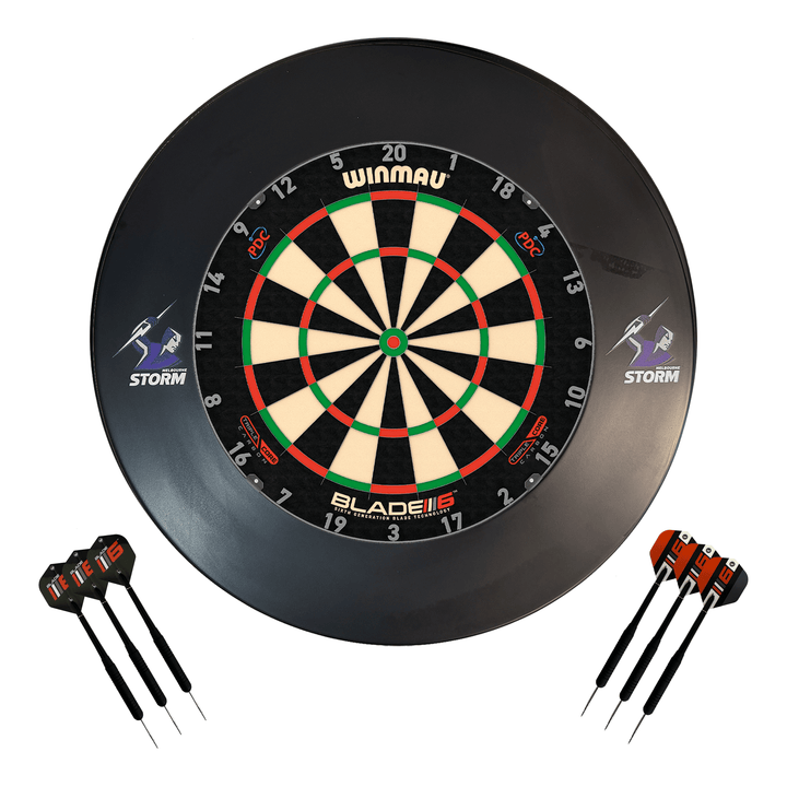 NRL Blade 6 Dartboard, Official NRL Surround & Darts - Complete Darts Set Boards