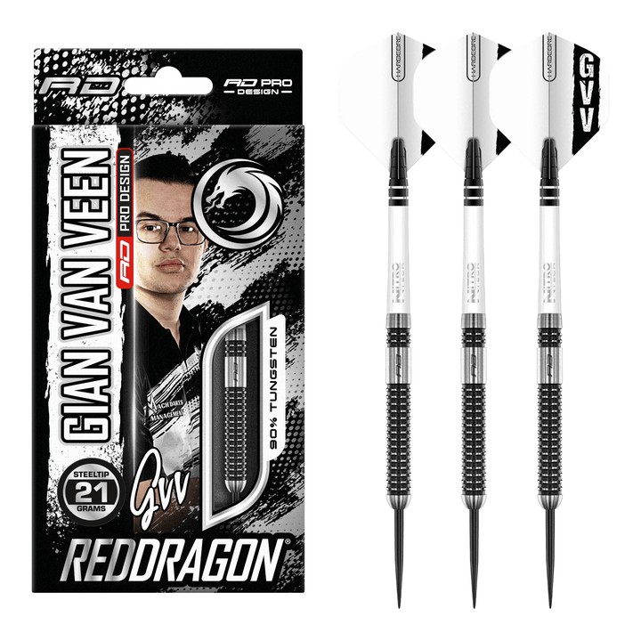 Red Dragon Gian Van Veen Axis Special Edition - 90% Tungsten Steel Tip Darts 21 Grams Darts