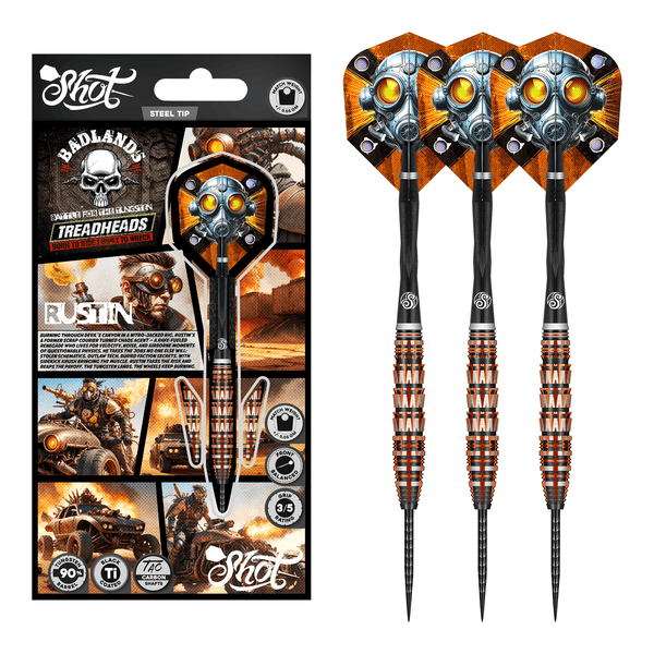 Shot Badlands Rustin - 90% Tungsten Steel Tip Darts 23 Grams Darts