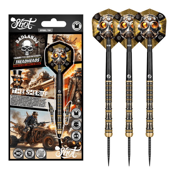 Shot Badlands The Sheriff - 90% Tungsten Steel Tip Darts 23 Grams Darts