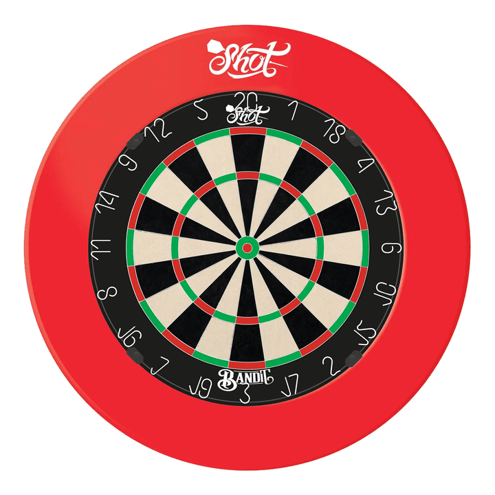 Shot Bandit Dartboard & One Piece Surround Bundle Bandit / Red Boards