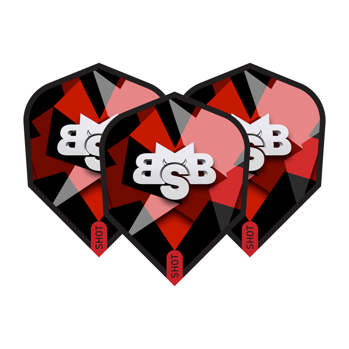 Shot Michael Smith Defiant - Dart Flights No. 6 / Red & Black Flights