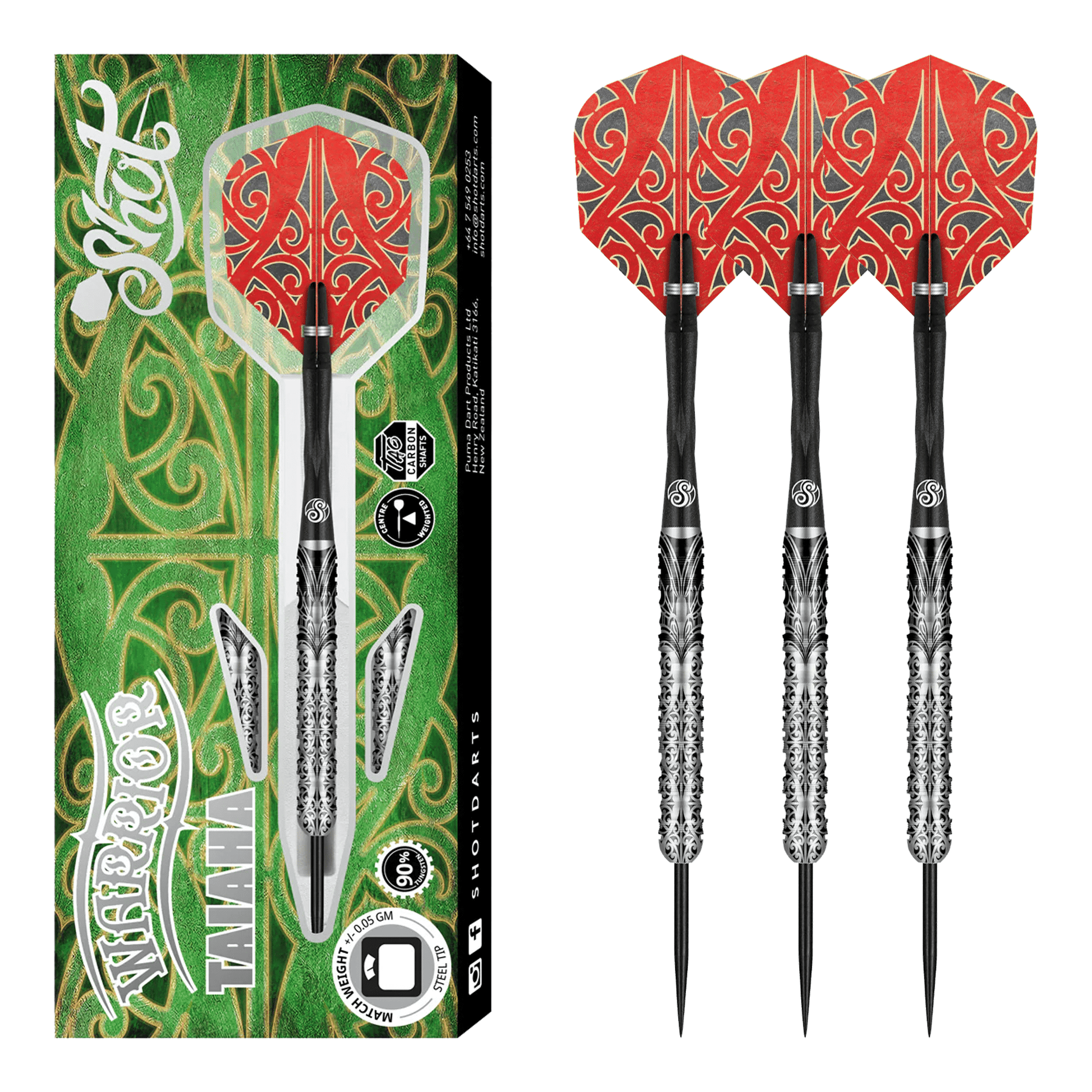 Shot Warrior Taiaha - 90% Tungsten Steel Tip Darts 21 Grams Darts