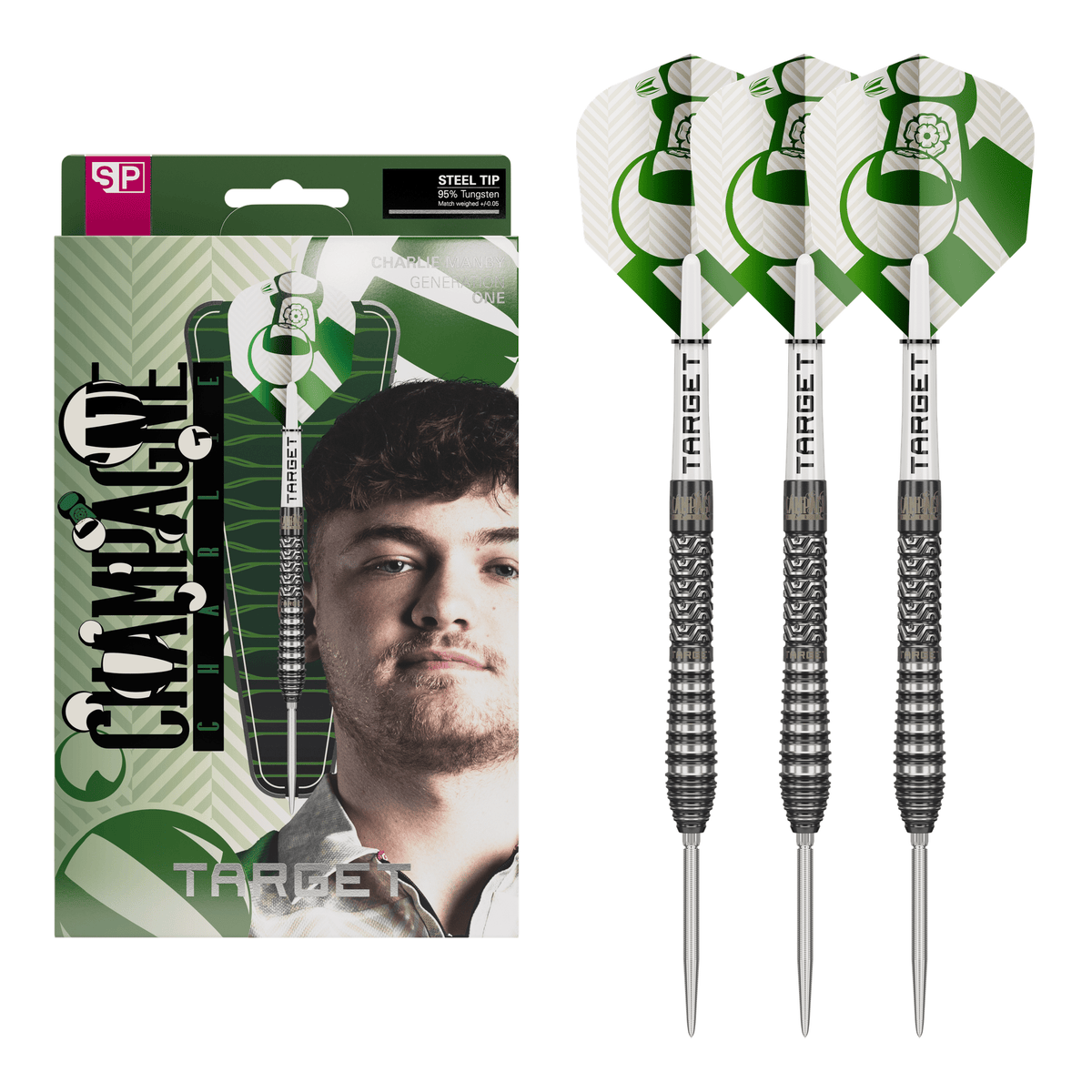 Target Charlie Manby Gen 1 Swiss Point - 95% Tungsten Steel Tip Darts 22 Grams Darts