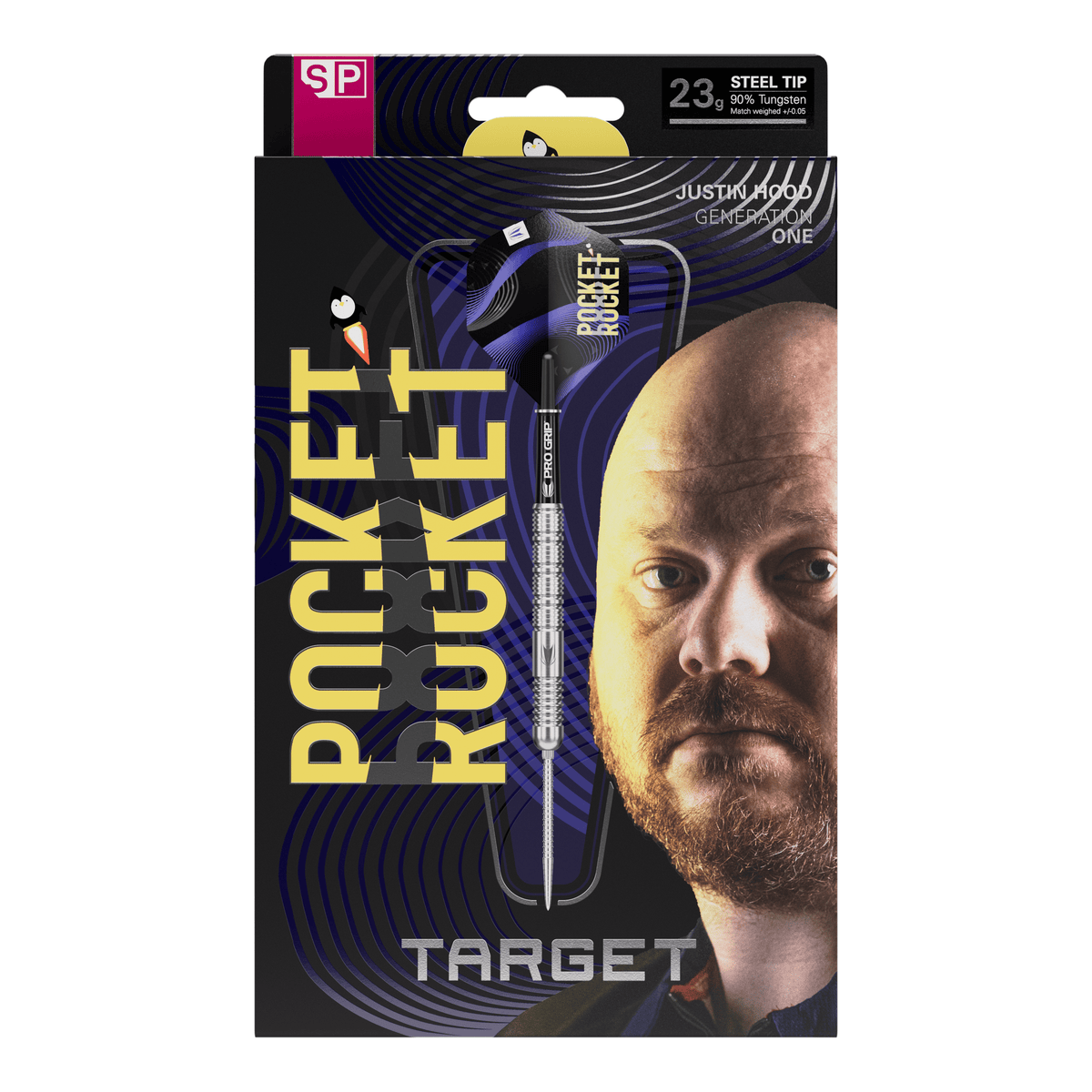 Target Justin Hood Gen 1 Swiss Point - 90% Tungsten Steel Tip Darts 23 Grams Darts