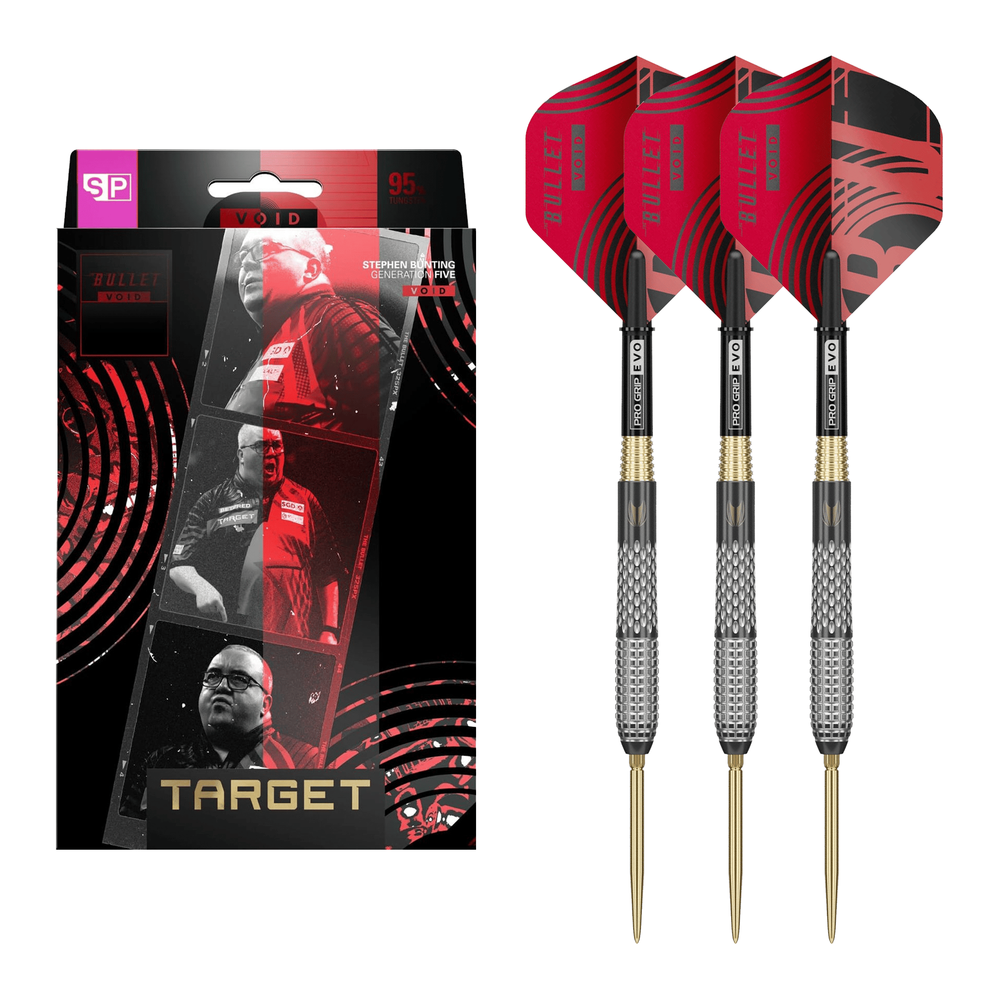 Target Stephen Bunting Gen 5 Void Swiss Point - 95% Tungsten Steel Tip Darts Darts