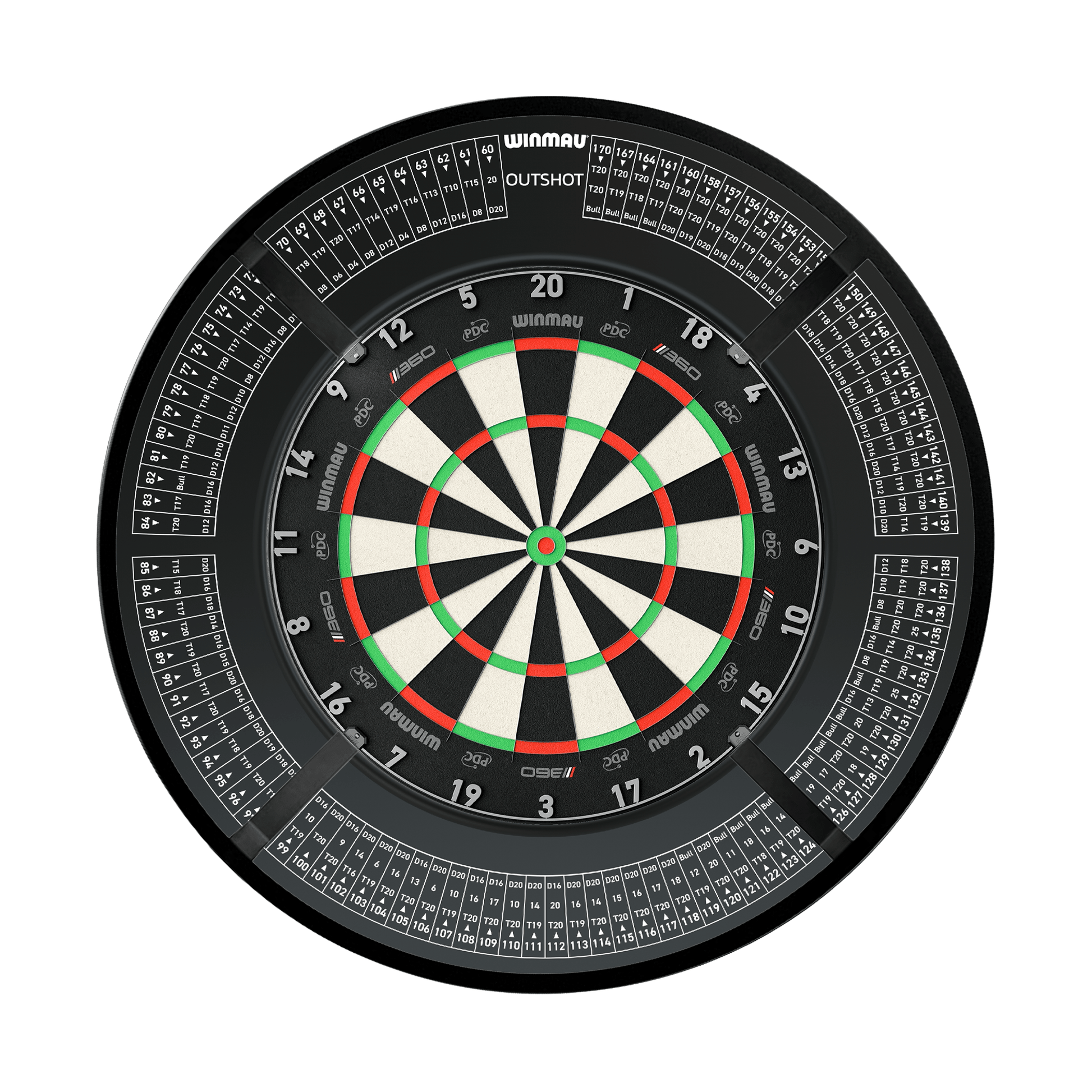 Winmau Blade 360 Dartboard, Surround & Corona Light Bundle Dartboard Bundles