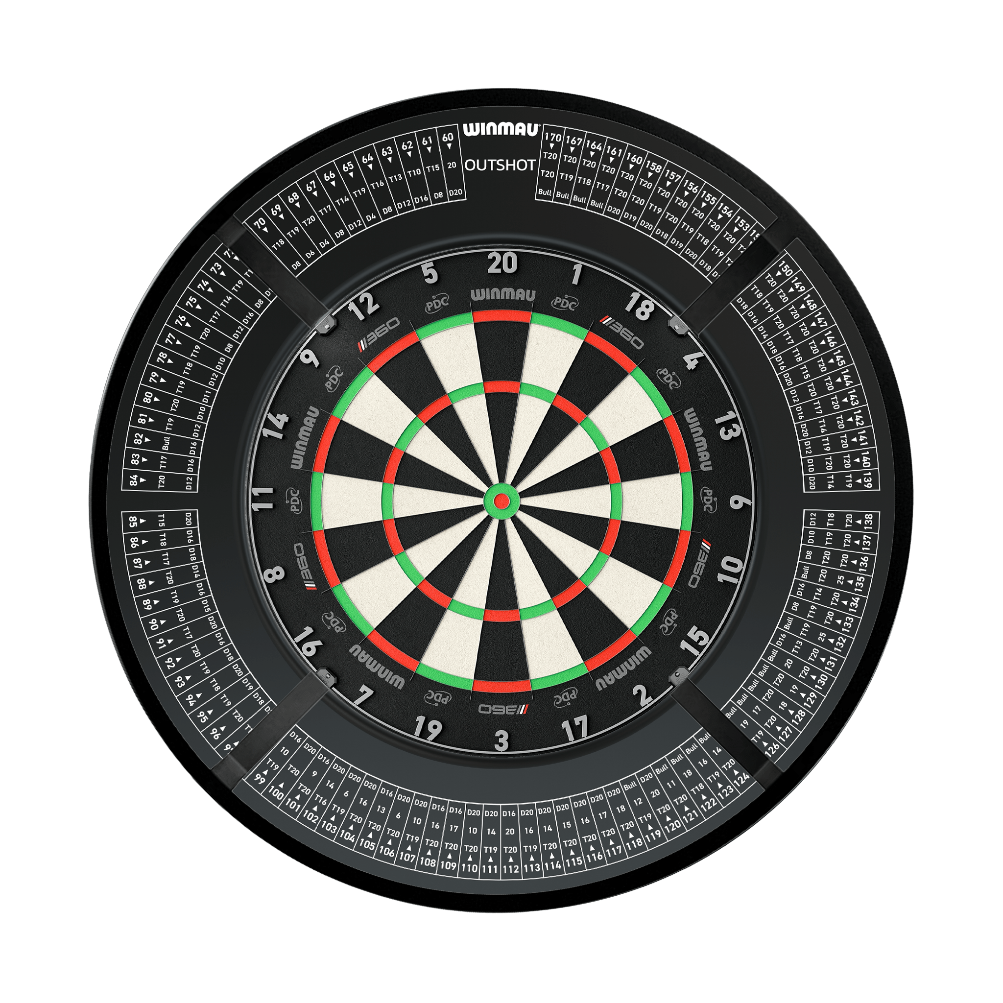 Winmau Blade 360 Dartboard, Surround & Corona Light Bundle Dartboard Bundles
