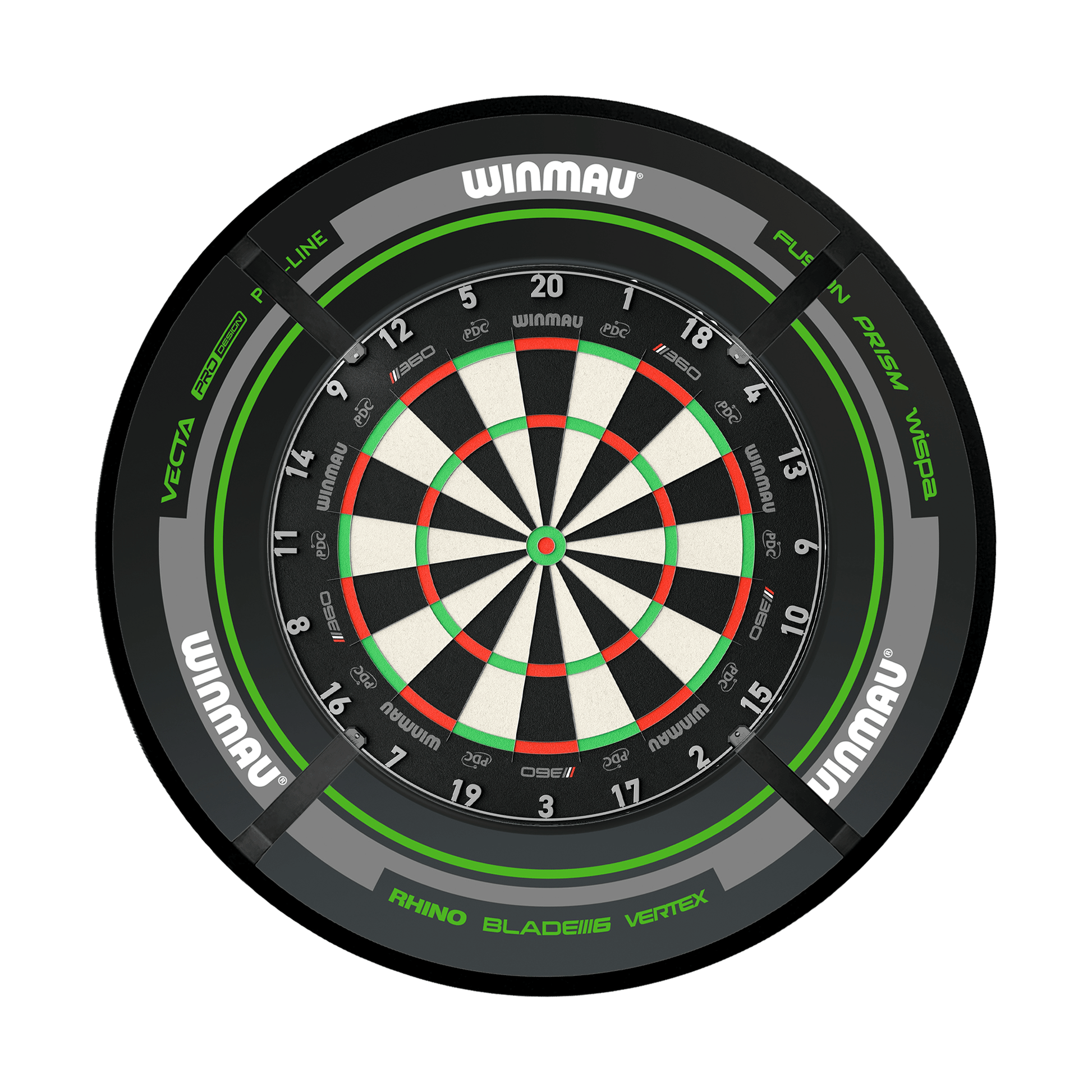 Winmau Blade 360 Dartboard, Surround & Corona Light Bundle Dartboard Bundles