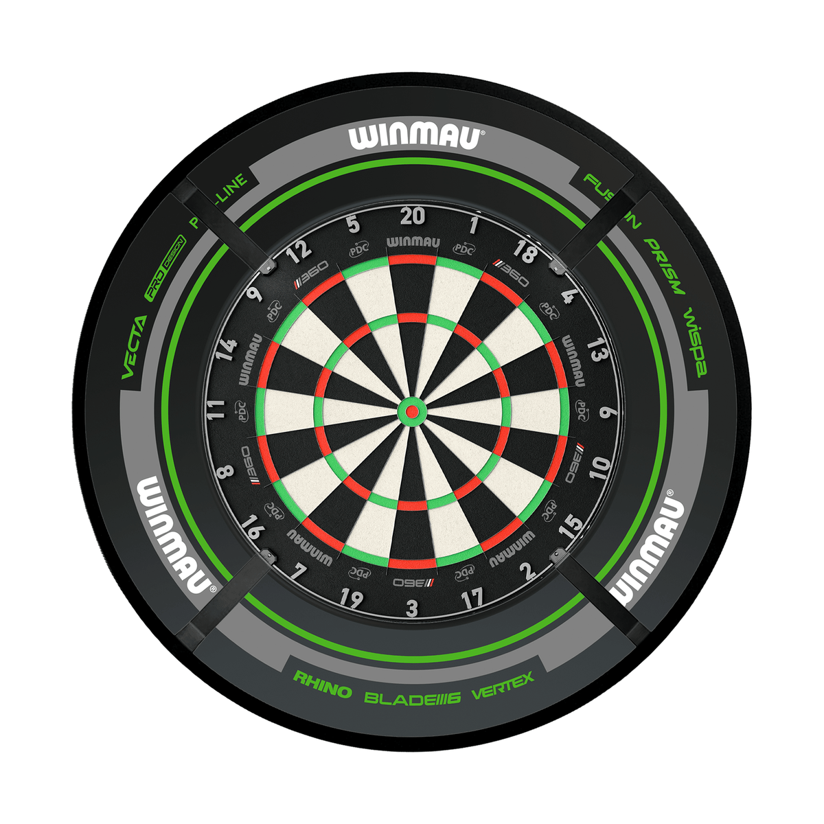 Winmau Blade 360 Dartboard, Surround & Corona Light Bundle Dartboard Bundles