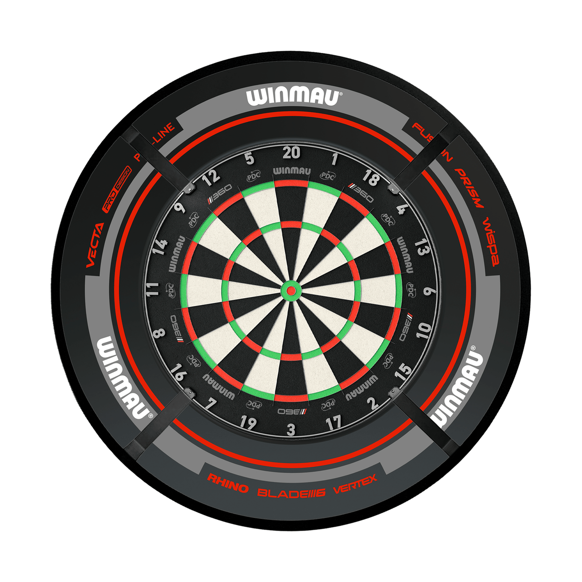 Winmau Blade 360 Dartboard, Surround & Corona Light Bundle Dartboard Bundles