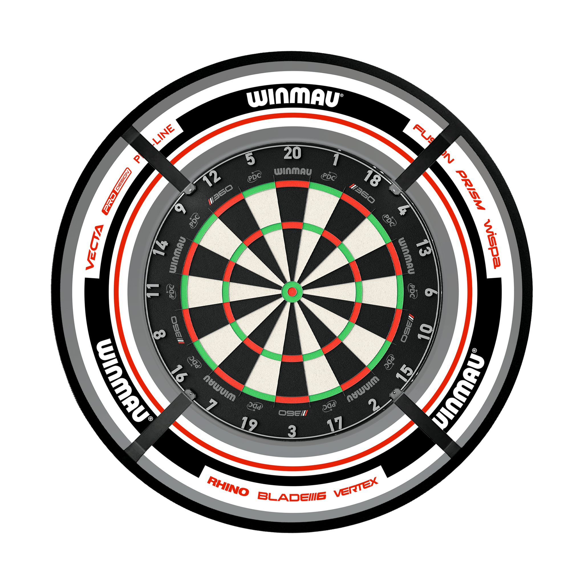 Winmau Blade 360 Dartboard, Surround & Corona Light Bundle Dartboard Bundles