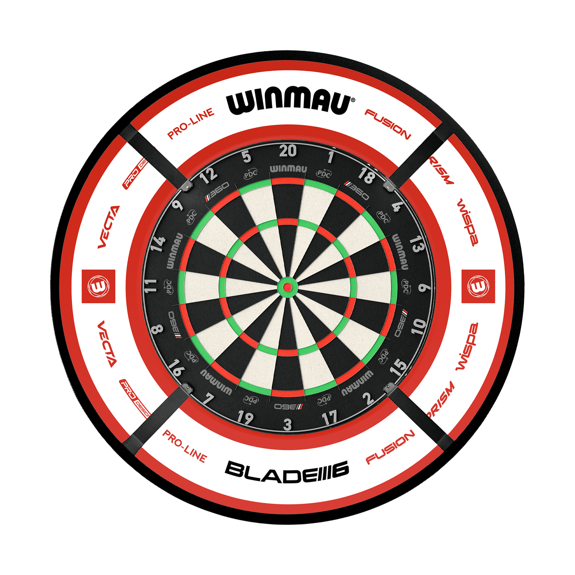 Winmau Blade 360 Dartboard, Surround & Corona Light Bundle Dartboard Bundles