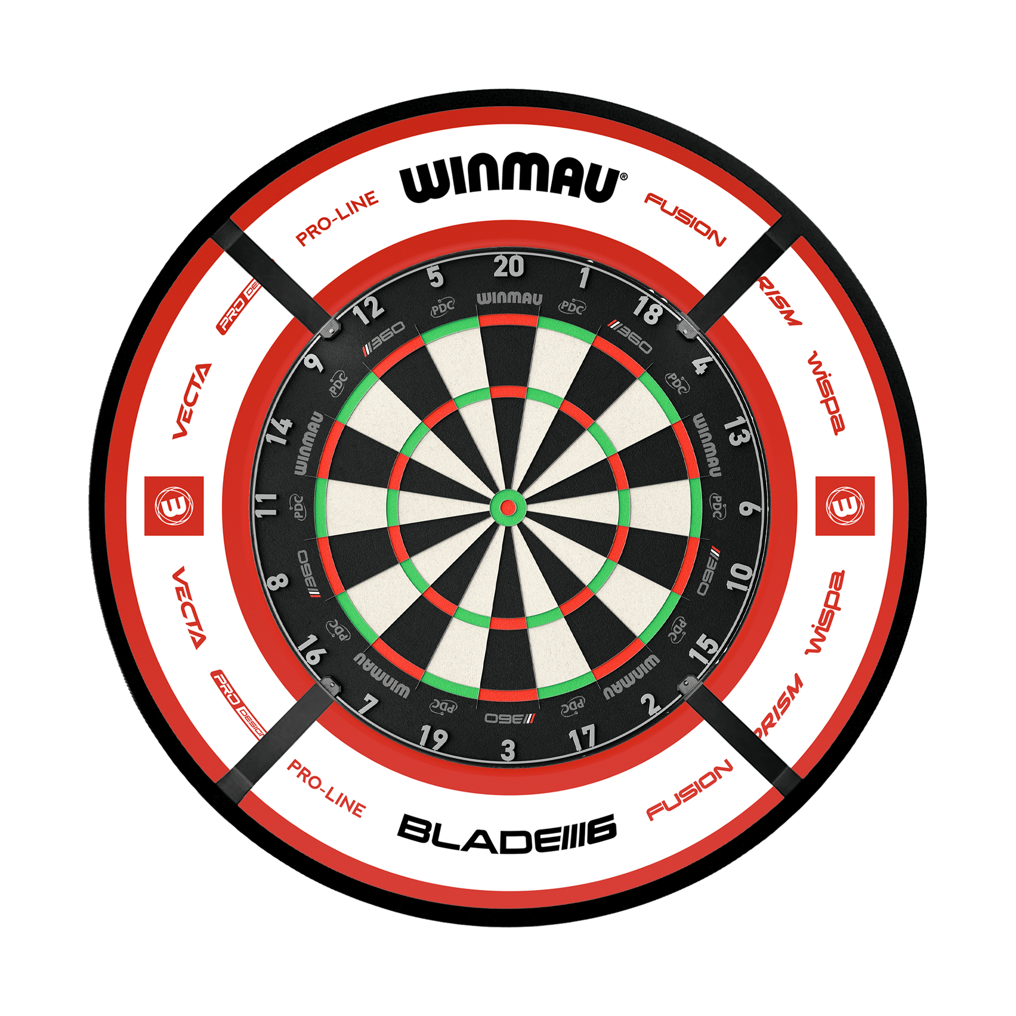 Winmau Blade 360 Dartboard, Surround & Corona Light Bundle Dartboard Bundles