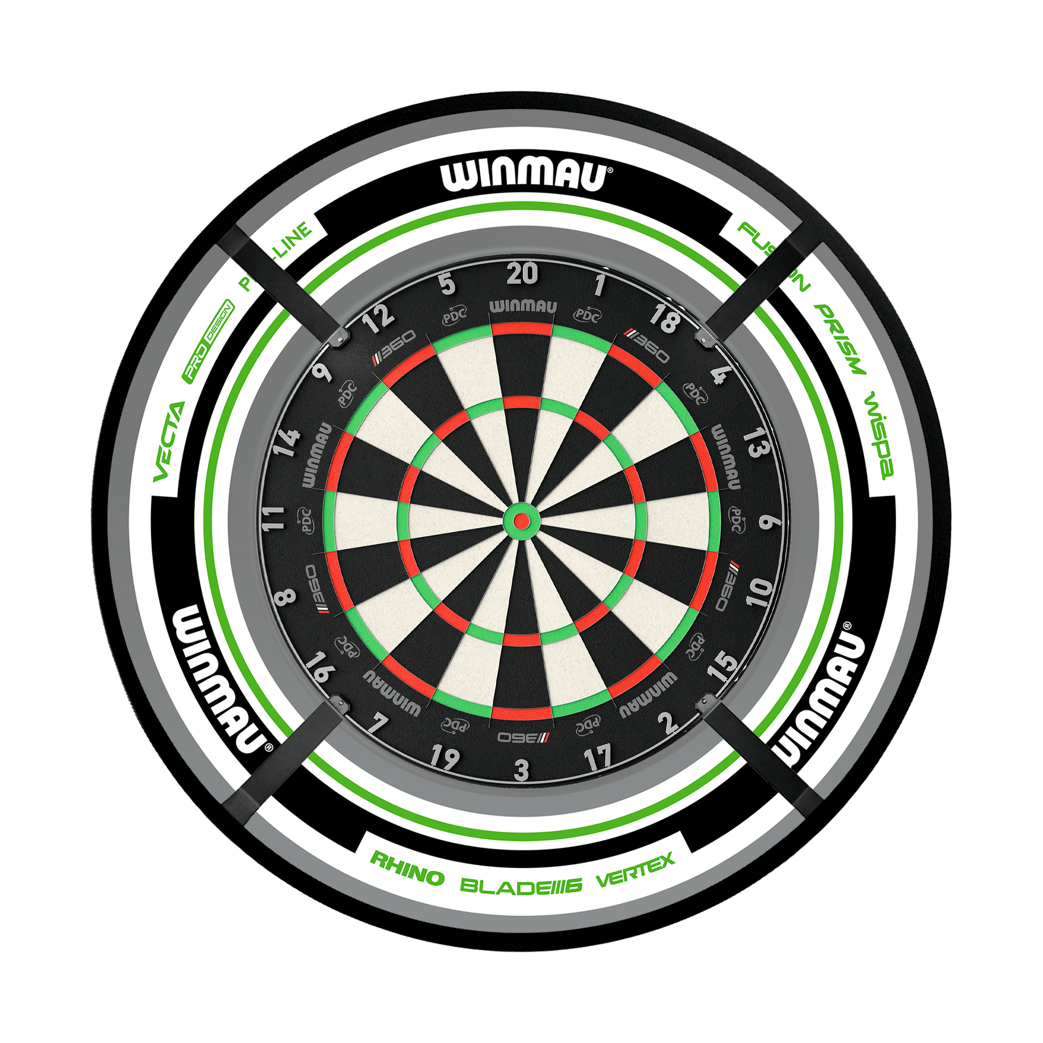 Winmau Blade 360 Dartboard, Surround & Corona Light Bundle Dartboard Bundles