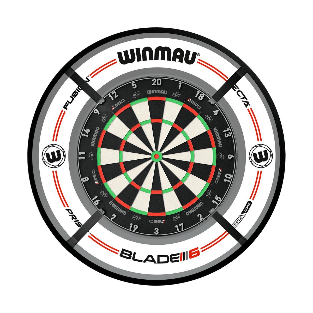 Winmau Blade 360 Dartboard, Surround & Corona Light Bundle Dartboard Bundles