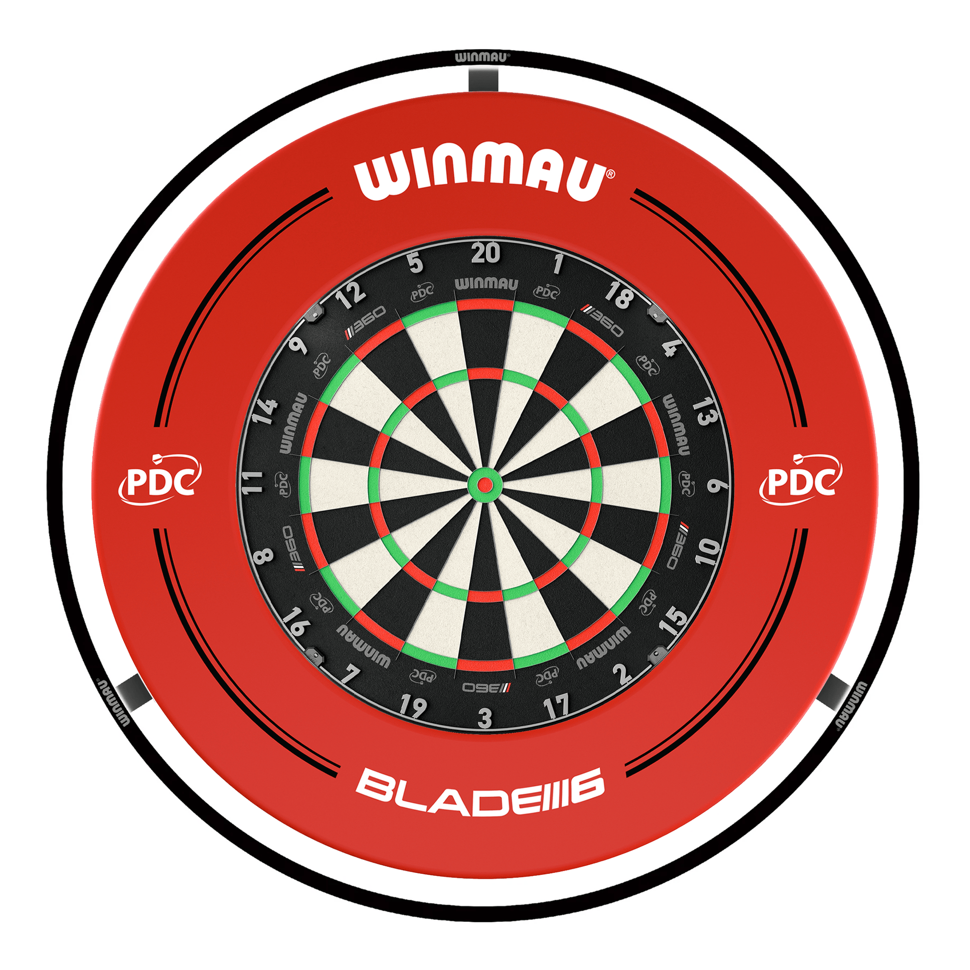 Winmau Blade 360 Dartboard, Surround & Plasma Light Bundle Dartboard Bundles