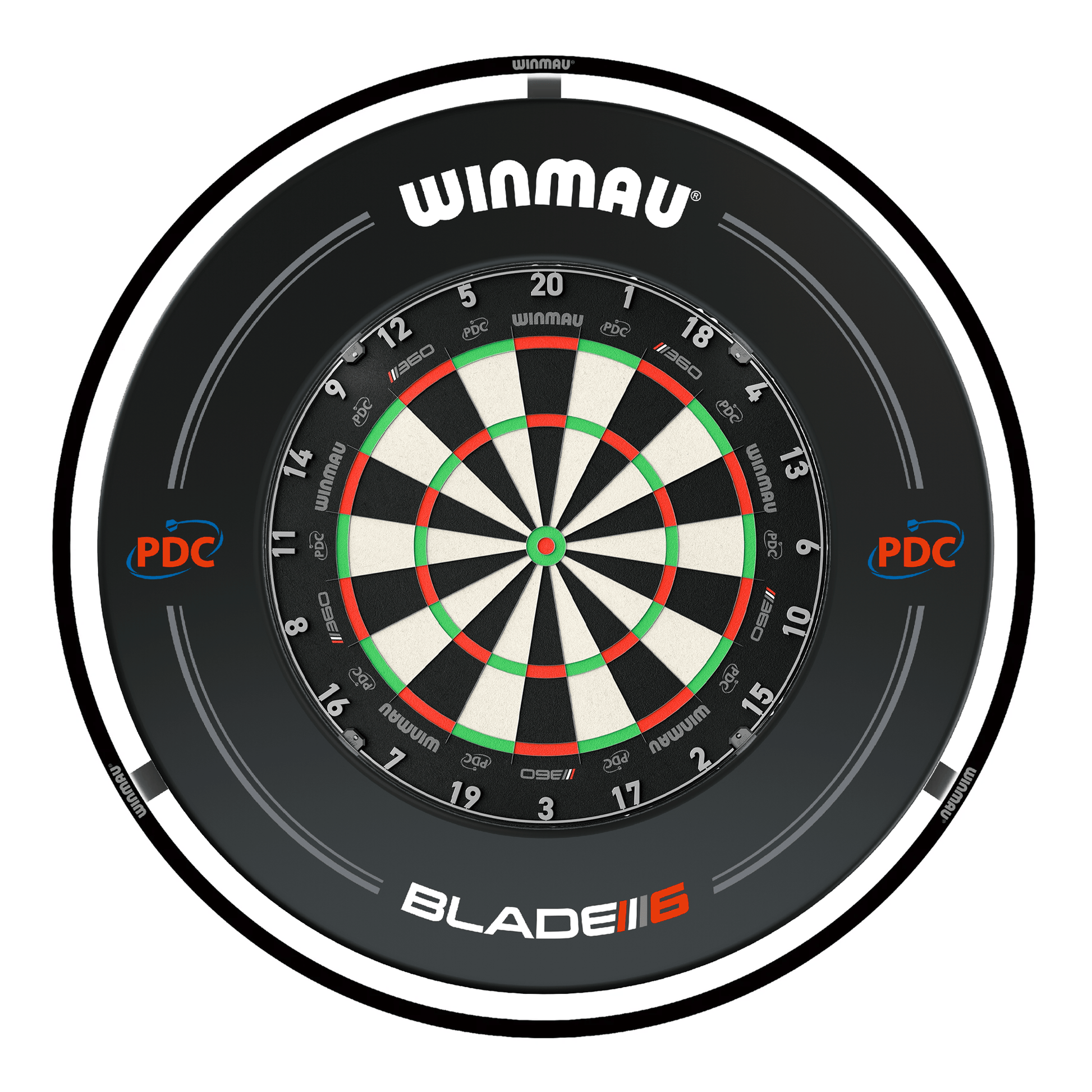 Winmau Blade 360 Dartboard, Surround & Plasma Light Bundle Dartboard Bundles