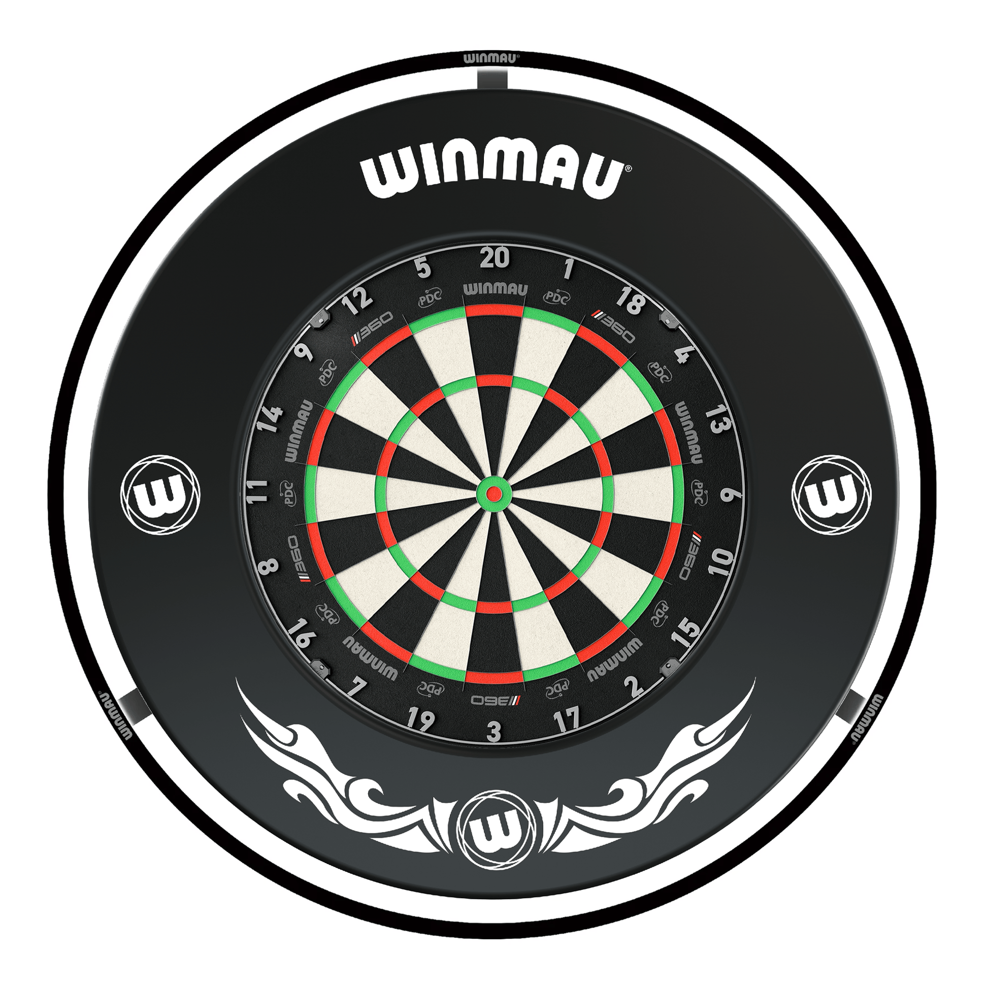 Winmau Blade 360 Dartboard, Surround & Plasma Light Bundle Dartboard Bundles